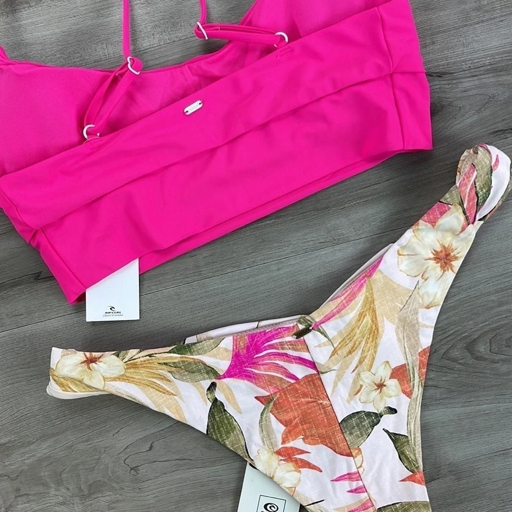 ☀️RIP CURL☀️ BRIGHTS SCOOP CROP NORTH SHORE SKIMPY PANT BIKINI SET